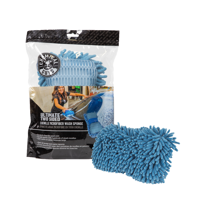 NEW Ultimate Two Sided Chenille Microfiber Wash Sponge, Blue