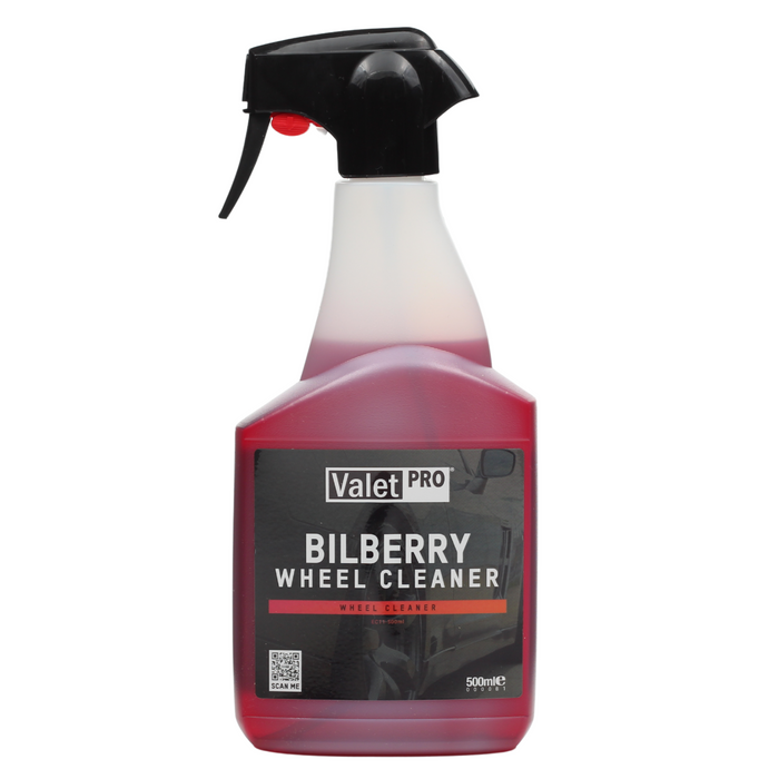 Front label of ValetPRO Bilberry Wheel Cleaner 500ml bottle - United Car Care New Zealand