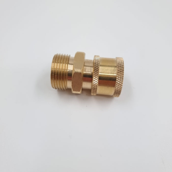 Brass Quick Connect Fitting - Adapter to add quick release.  M22-14mm adapter with  1/4 quick connector