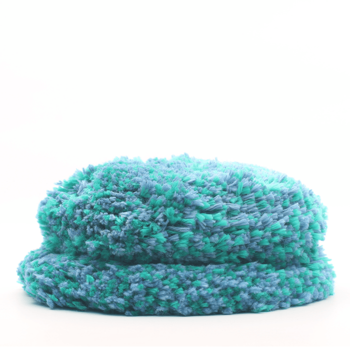 Marine Blue Teal Twisted Medium Cut 7.5" Wool Blend Curved Pad 7.5"x1.5"