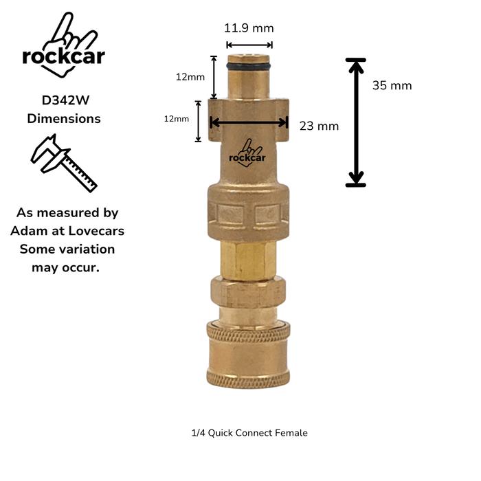 Less Common Quick Adapter for Foam Cannons to 1/4 quick release