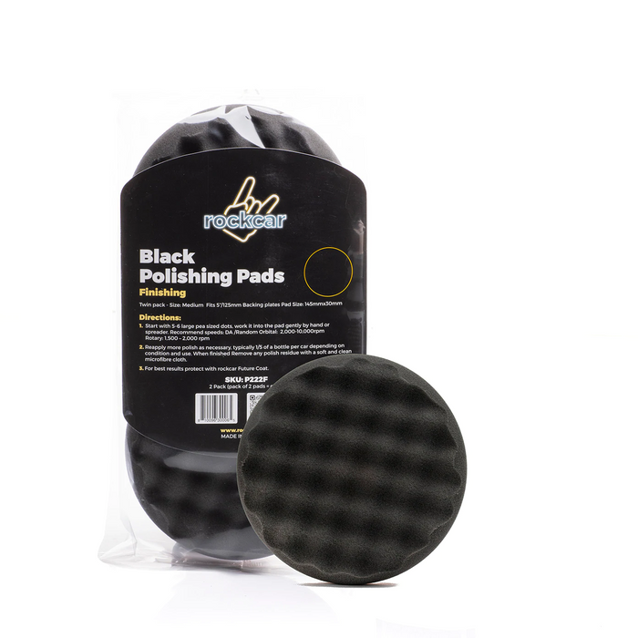2x Autostolz/Rockcar Black Waffle Polishing Pad (Finishing) - Made in Germany